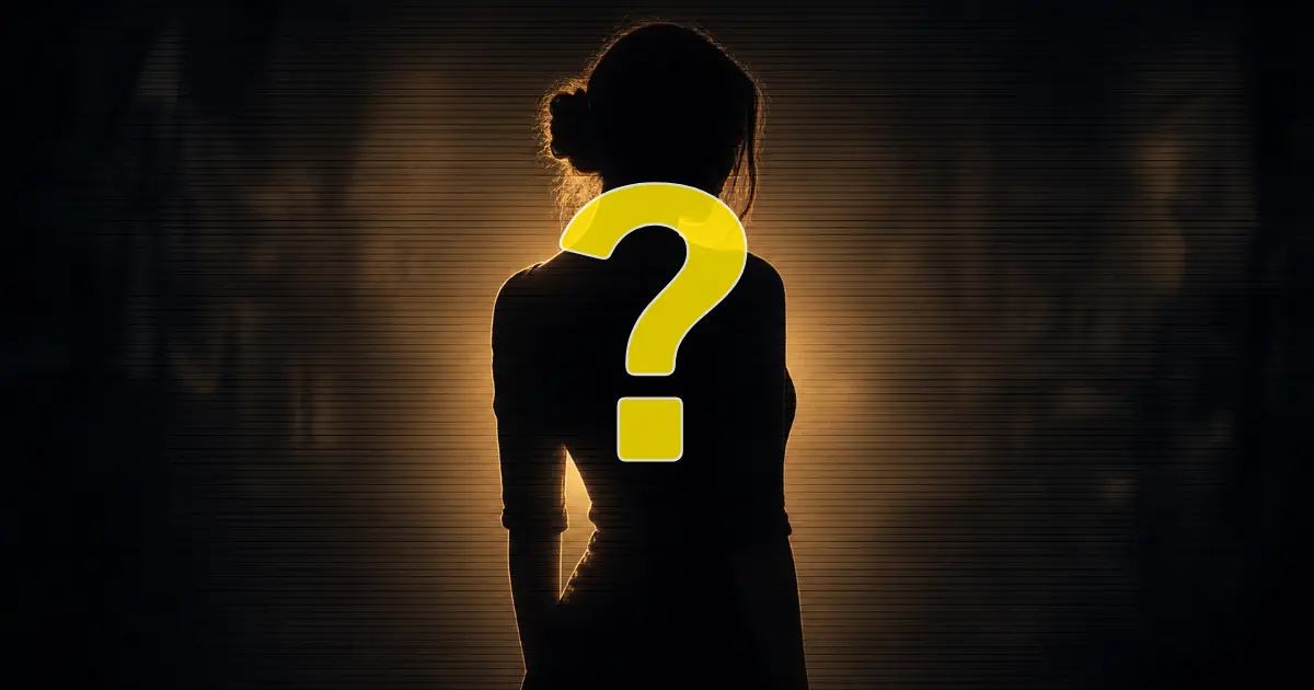 Anonym kvinnelig silhuett mot mørk bakgrunn med varmt baklys — illustrasjon til artikkel om Camilla Reksten-Monsen