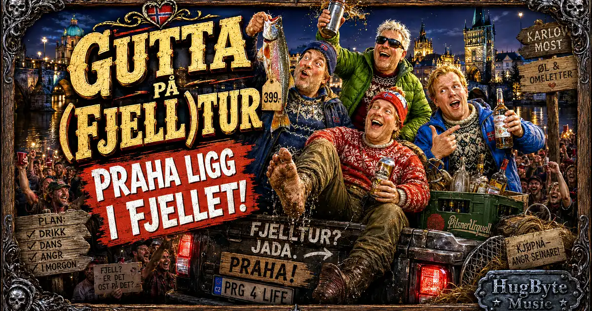 gutta drar på fjelltur til Praha